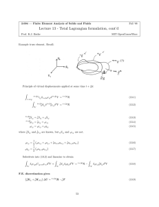 Lecture 13 - Total Lagrangian formulation, cont’d