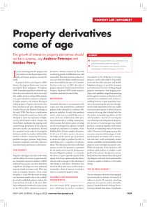 I Property derivatives come of age