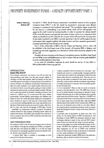 PROPERTY INVESTMENT FUNDS - A REALTY OPPORTUNITY? PART 1