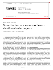 T Securitisation as a means to finance distributed solar projects |