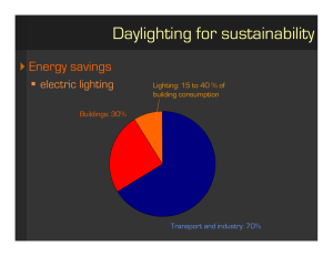 Daylighting for sustainability  Energy savings electric lighting