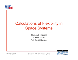 Calculations of Flexibility in Space Systems Roshanak Nilchiani Carole Joppin