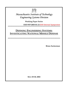 Massachusetts Institute of Technology Engineering Systems Division D E