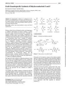 Facile Enantiospecific Synthesis of Dihydroconduritols E and F SPECIAL TOPIC