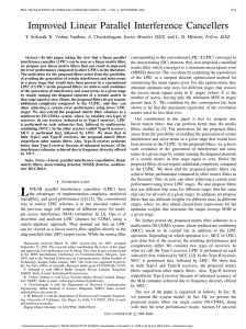 Improved Linear Parallel Interference Cancellers Senior Member, IEEE,