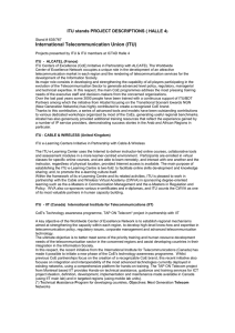 International Telecommunication Union (ITU) ITU stands PROJECT DESCRIPTIONS ( HALLE 4