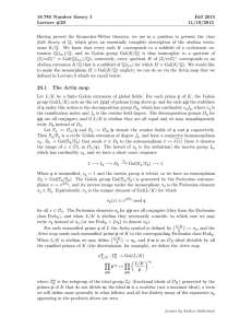 18.785 Number theory I Fall 2015 Lecture #20