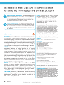 Prenatal and Infant Exposure to Thimerosal From Most previous research has