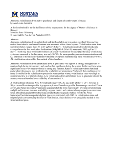 Ammonia volatilization from native grasslands and forests of southwestern Montana