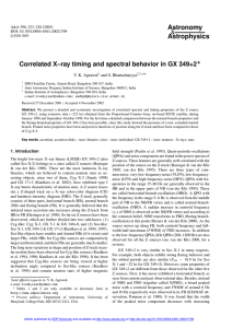 Astronomy Astrophysics Correlated X–ray timing and spectral behavior in GX 349+2 &amp;