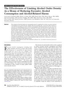 The Effectiveness of Limiting Alcohol Outlet Density Consumption and Alcohol-Related Harms