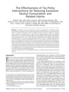 The Effectiveness of Tax Policy Interventions for Reducing Excessive Alcohol Consumption and