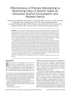 Effectiveness of Policies Maintaining or Restricting Days of Alcohol Sales on