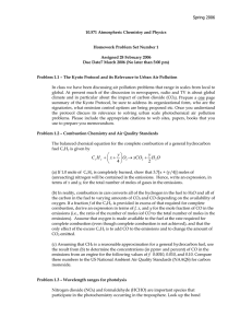 Spring 2006 10.571 Atmospheric Chemistry and Physics Homework Problem Set Number 1