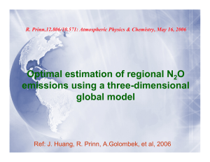 Optimal estimation of regional N O emissions using a three-dimensional global model