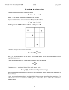 Lithium ion batteries Notes by MIT Student (and MZB)