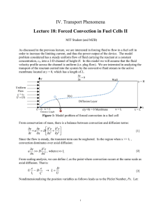 IV. Transport Phenomena Lecture 18: Forced Convection in Fuel Cells II