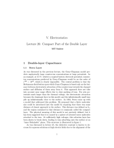 V. Electrostatics Lecture 26:  Compact Part of the Double Layer