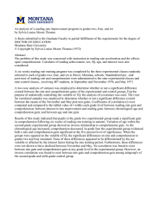 An analysis of a reading rate improvement program in grades... by Sylvia Louise Moore Thomas