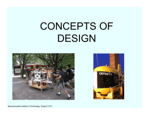 CONCEPTS OF DESIGN Massachusetts Institute of Technology, Subject 2.017