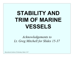 STABILITY AND TRIM OF MARINE VESSELS Acknowledgements to
