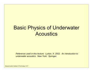 Basic Physics of Underwater Acoustics