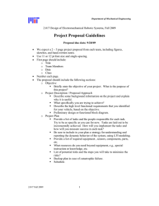 Project Proposal Guidelines