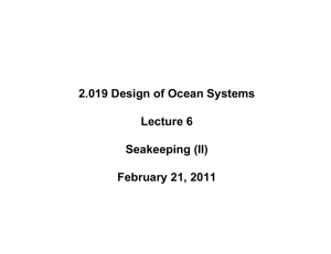 2.019 Design of Ocean Systems Lecture 6 Seakeeping (II) February 21, 2011