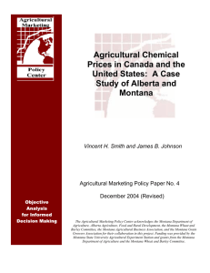 Agricultural Chemical Prices in Canada and the United States:  A Case