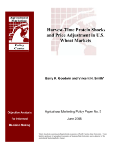 Harvest-Time Protein Shocks and Price Adjustment in U.S. Wheat Markets