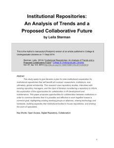 Institutional Repositories: An Analysis of Trends and a Proposed Collaborative Future