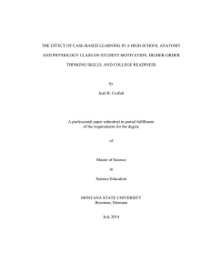 THE EFFECT OF CASE-BASED LEARNING IN A HIGH SCHOOL ANATOMY