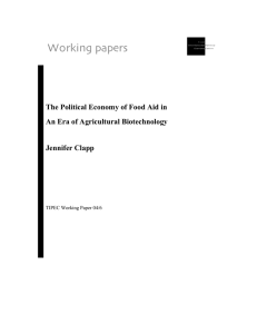 The Political Economy of Food Aid in Jennifer Clapp