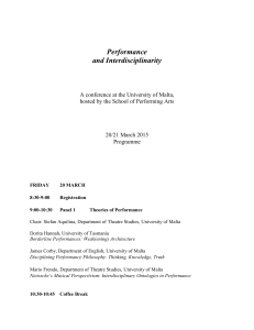 Performance and Interdisciplinarity