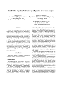 Handwritten Signature Verification by Independent Component Analysis