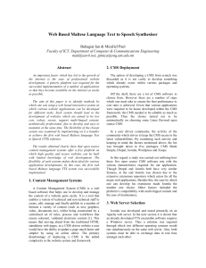 Web Based Maltese Language Text to Speech Synthesiser