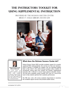 THE INSTRUCTORS Toolkit for Using Supplemental Instruction