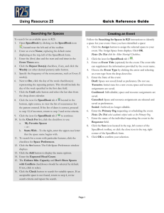 Using Resource 25  Quick Reference Guide Searching for Spaces