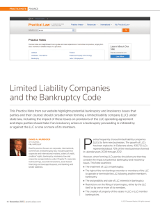 Limited Liability Companies and the Bankruptcy Code