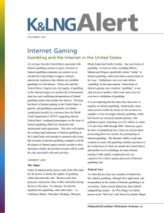 Internet Gaming Gambling and the Internet in the United States