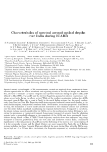 Characteristics of spectral aerosol optical depths over India during ICARB