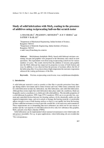 Study of solid lubrication with MoS coating in the presence