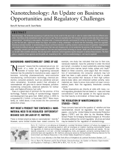 Nanotechnology: An Update on Business Opportunities and Regulatory Challenges