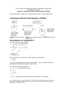 10.37 Chemical and Biological Reaction Engineering, Spring 2007