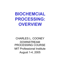 BIOCHEMCIAL PROCESSING: OVERVIEW CHARLES L. COONEY