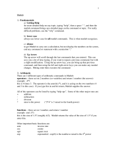 1 Matlab Fundamentals