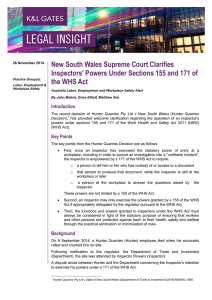 New South Wales Supreme Court Clarifies the WHS Act