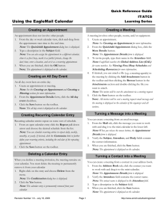 Using the EagleMail Calendar  Quick Reference Guide IT/ATCS