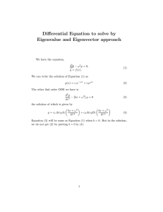 Differential Equation to solve by Eigenvalue and Eigenvector approach