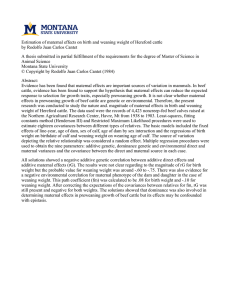 Estimation of maternal effects on birth and weaning weight of... by Rodolfo Juan Carlos Cantet